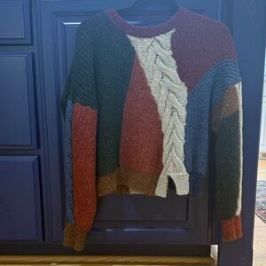 Etoile Isabel Marant Burgundy and Gray Knit Sweater